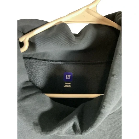 Yeezy Gap Engineered by Balenciaga Logo Hoodie 'Dark Green' Distressed - Picture 4 of 5